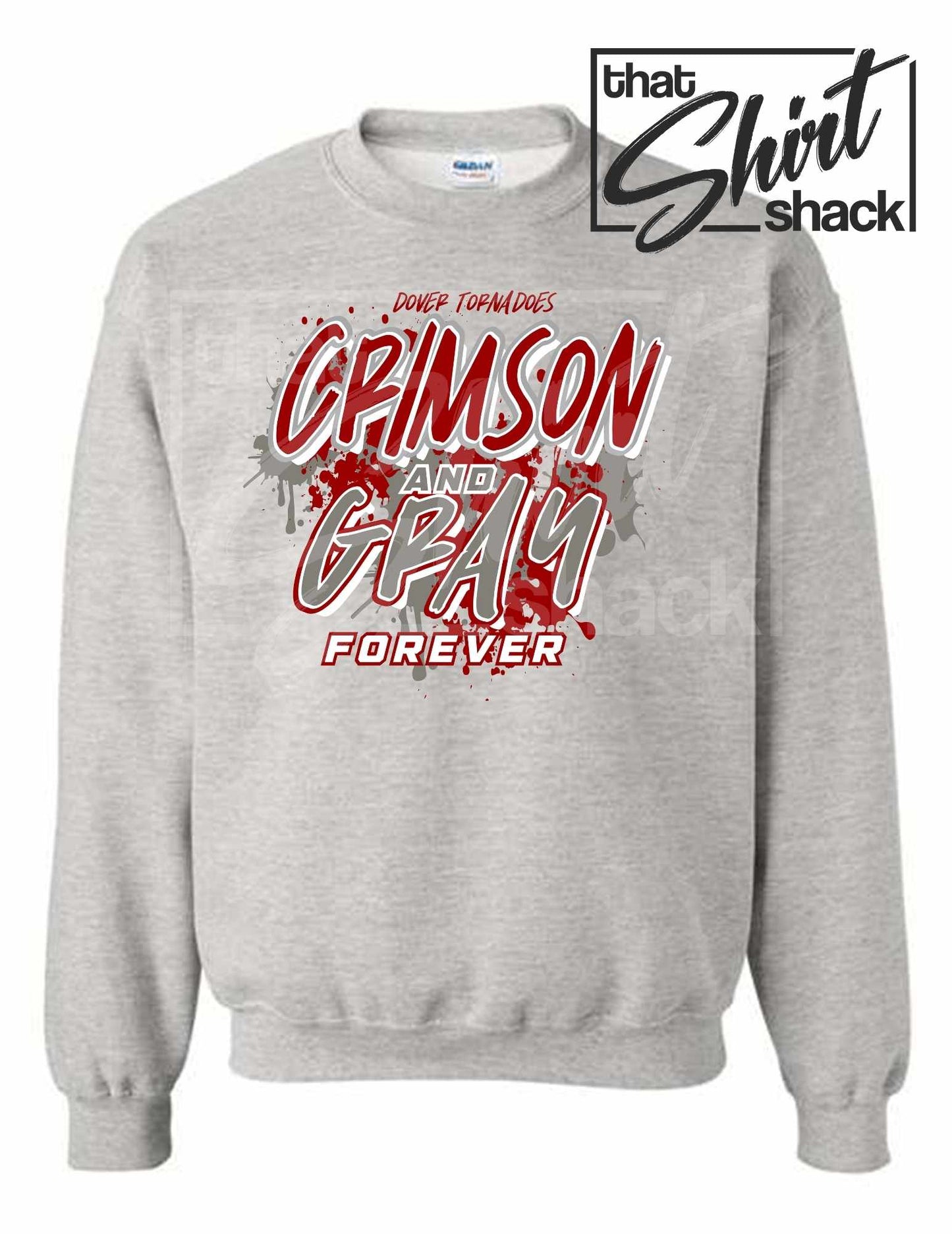 Dover Tornadoes "Crimson and Gray" Crewneck